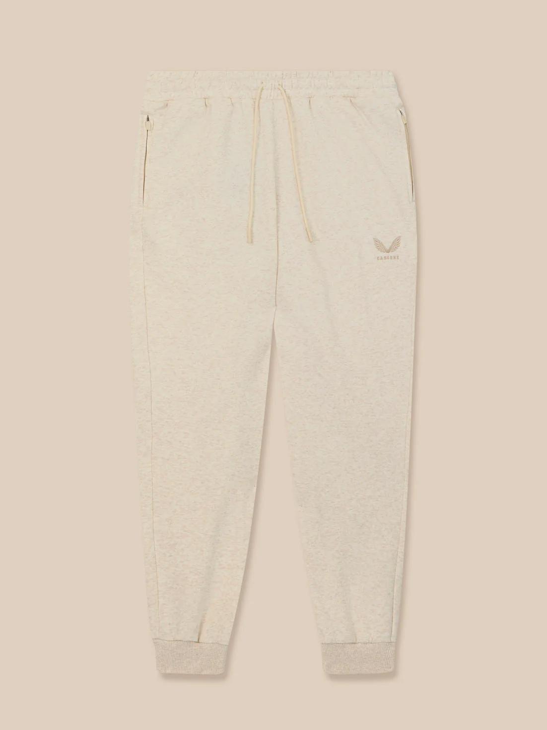 Heren Adapt Katoen Fleece Joggers - Oatmeal Marl - Image 6
