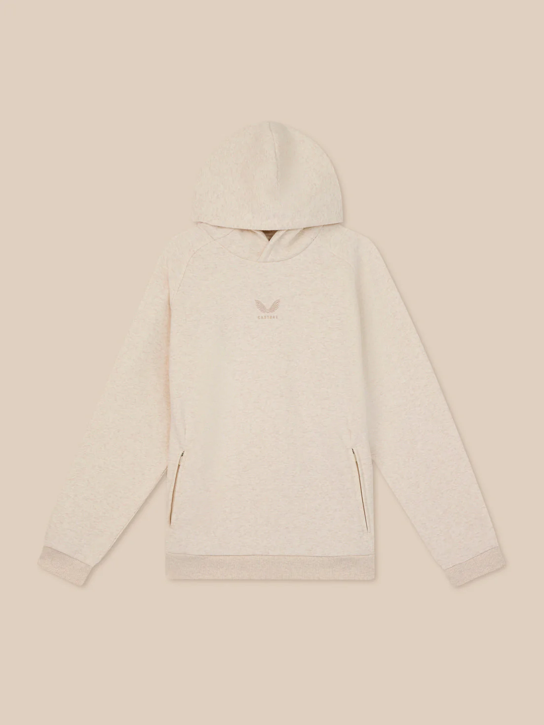 Heren Adapt Lange Mouwen Katoen Fleece Hoodie - Oatmeal Marl - Image 8